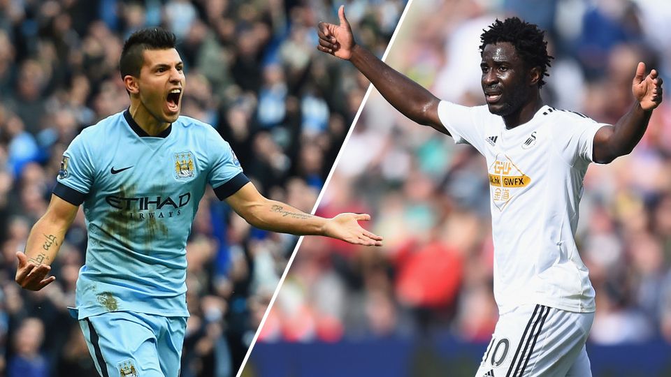 Sergio Aguero (kiri) dan Wilfried Bony Copyright: &copy; Grafis: Yuhariyanto/INDOSPORT/GETTY IMAGES